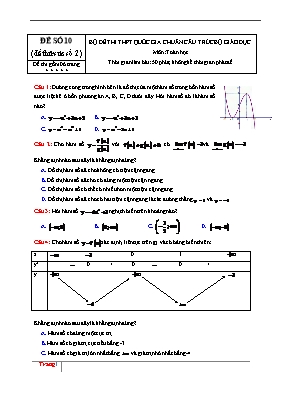 Đề thi thử THPT Quốc gia môn Toán - Đề số 10 (Có đáp án)